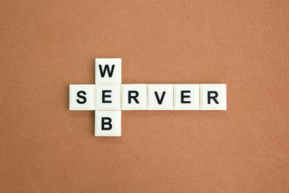 The letters of the alphabet are arranged crosswise and horizontally with the word Web server.
